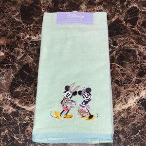 Disney Mickey & Minnie Easter  Mint Green hand Towel